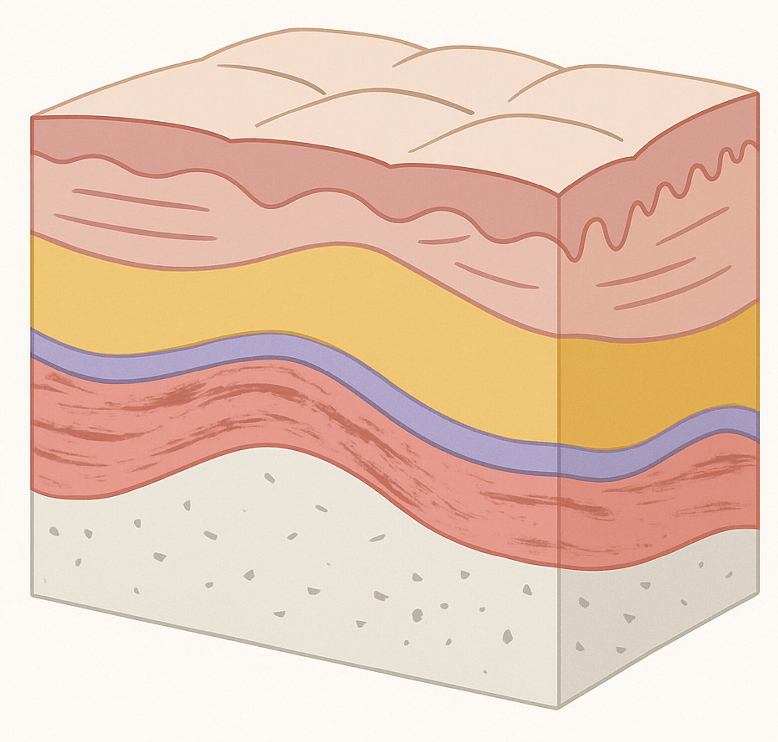 顔の皮膚とSMASのレイヤー構造のイラスト